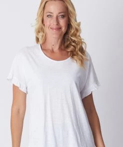 WD Designs Ruffle Core Top | White | WD2