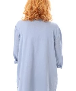 Cest Parfait Tops Pleated Blue Linen Top - CP9 5 Cest Parfait Tops Pleated Blue Linen Top - CP9