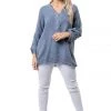 The Italian Cartel Sally Linen Top | Ocean Blue | IC35 Clothing