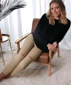 Silence & Noise Sammy Stretch Denim Jeans | Sand | SN16