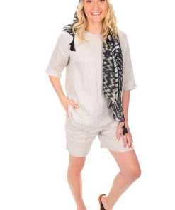 See Saw Linen Mid Shorts - Natural