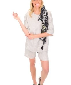 See Saw Linen Mid Shorts - Natural