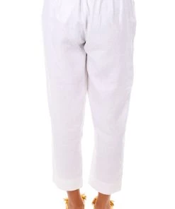 See Saw 7/8 Linen Flat Front Elastic Pants | White | SS1 6 See Saw 7/8 Linen Flat Front Elastic Pants | White | SS1