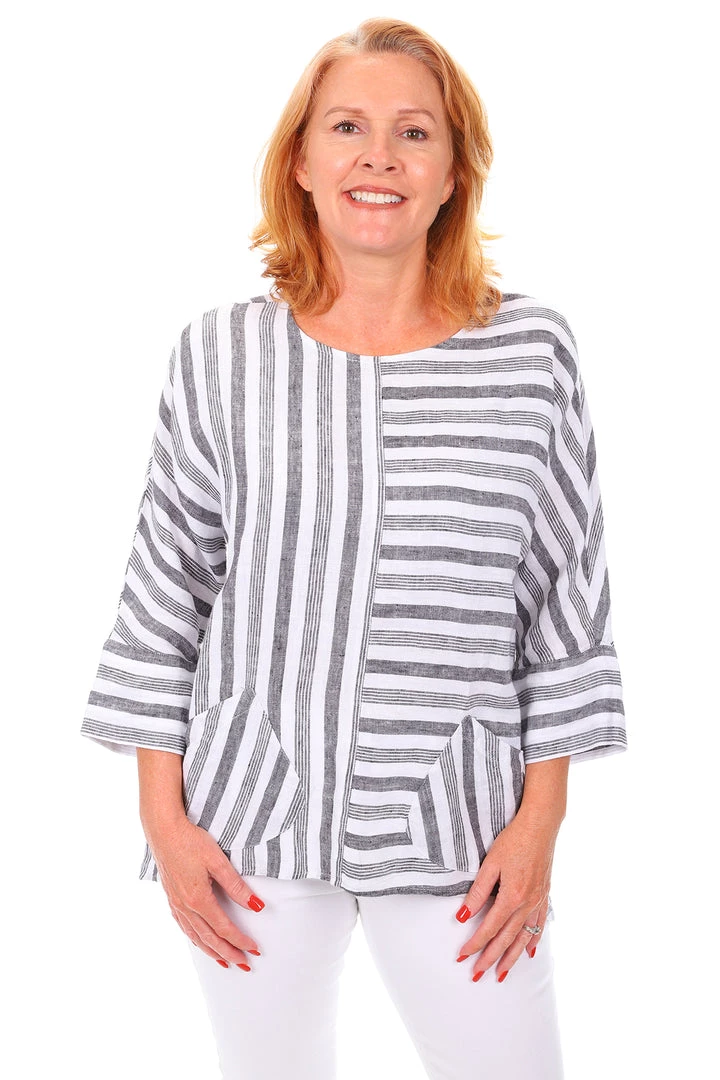 See Saw Two Pocket Dolman Top - Mink White 1 See Saw Two Pocket Dolman Top - Mink White