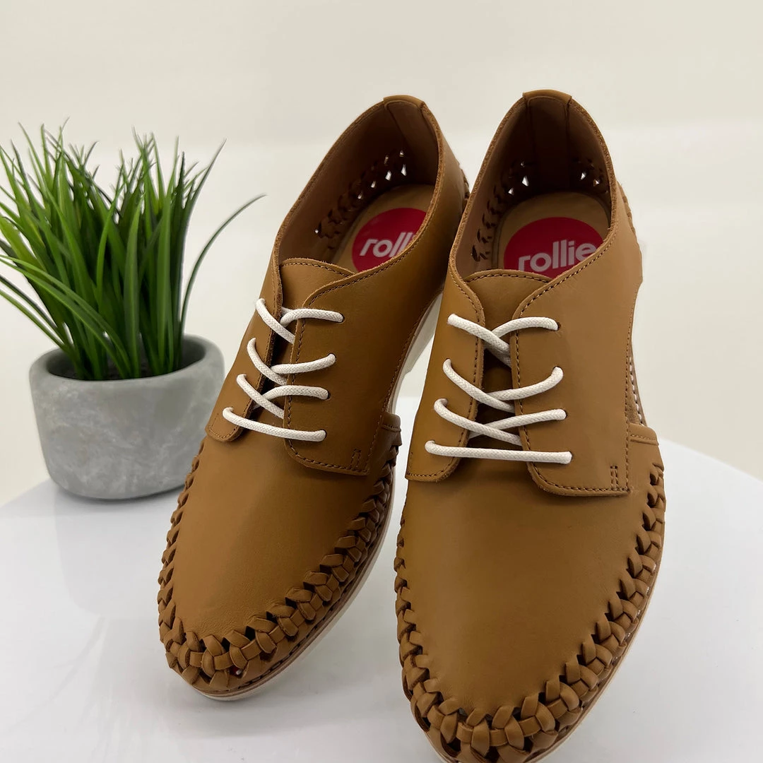 Rollie Sidecut Woven Shoe | Soft Tan | RO9 Shoes 1 Rollie Sidecut Woven Shoe | Soft Tan | RO9 Shoes