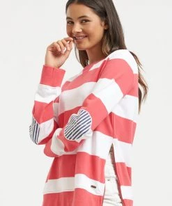 EST 1971 Zip Side Striped Sweatshirt | Red/White | EST10