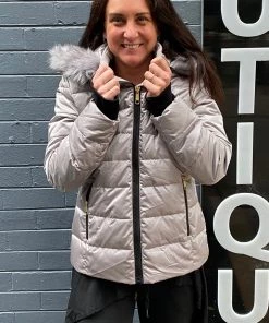 Sabena Metallic Down Puffer Jacket | Silver