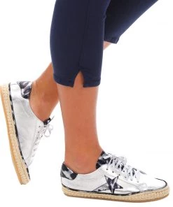 Django & Juliette Kaller Sneaker | Silver Pewter Ocelot Leather | DJ29