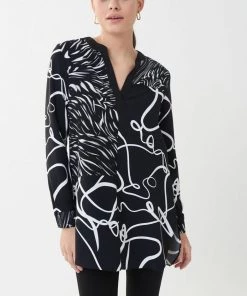 Joseph Ribkoff Sinuate Blouse | Black/White | JR131 Clothing
