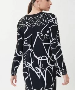 Joseph Ribkoff Sinuate Blouse | Black/White | JR131 Clothing 5 Joseph Ribkoff Sinuate Blouse | Black/White | JR131 Clothing