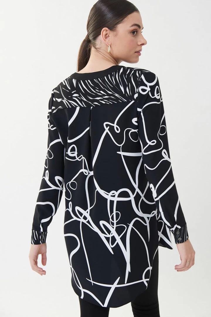 Joseph Ribkoff Sinuate Blouse | Black/White | JR131 Clothing 3 Joseph Ribkoff Sinuate Blouse | Black/White | JR131 Clothing