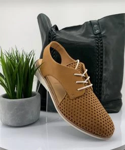 Rollie Shoes Slingback Punch Shoe -Tan-RO4