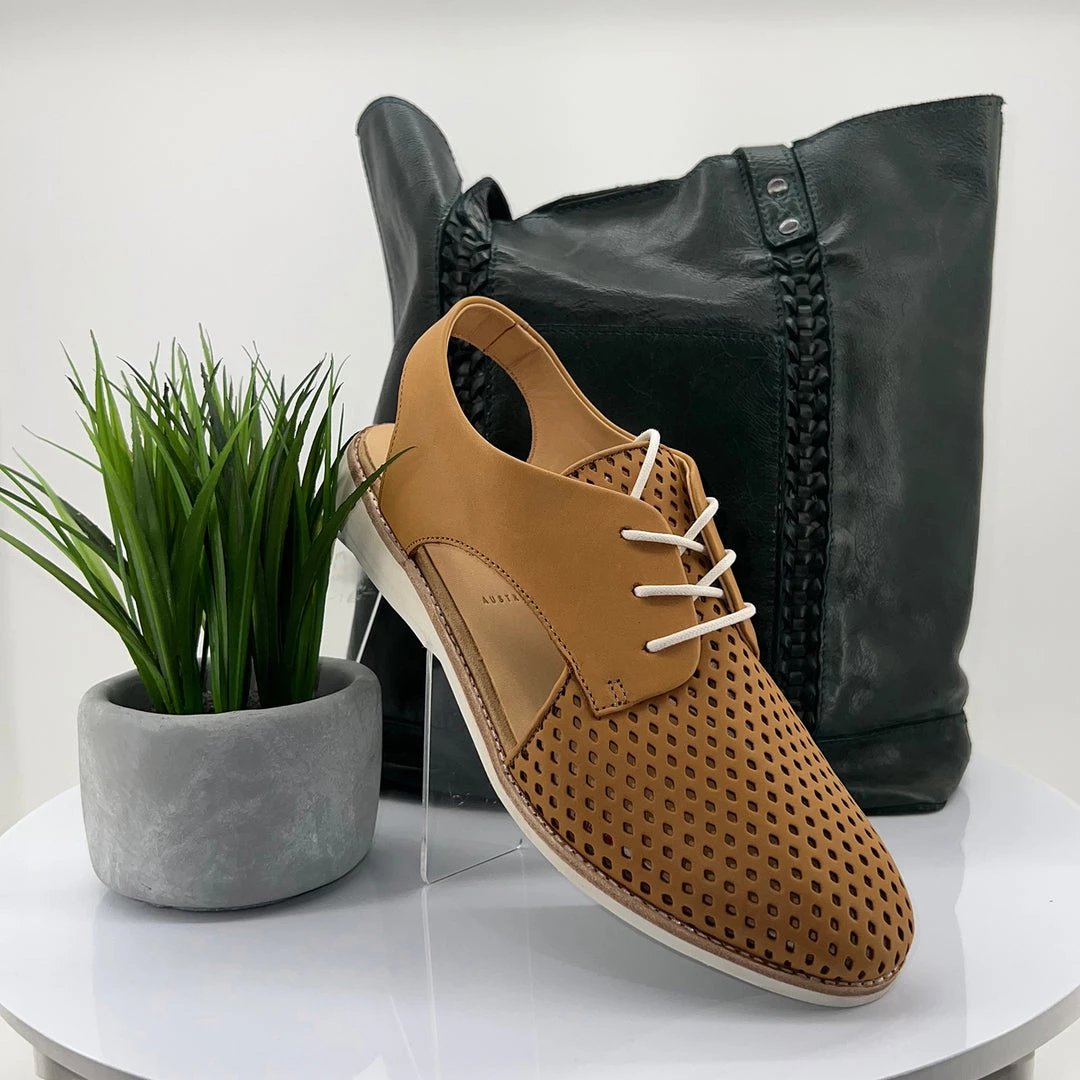 Rollie Shoes Slingback Punch Shoe -Tan-RO4 1 Rollie Shoes Slingback Punch Shoe -Tan-RO4