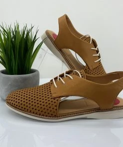 Rollie Shoes Slingback Punch Shoe -Tan-RO4
