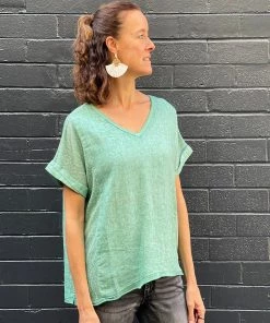 So French So Chic Linen Art Top | Fern | SF1
