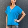 So French So Chic Linen Art Top | Ocean Blue | SF1
