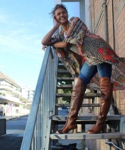 Solitaire Resort Wear Boho High Low Kimono Cape | SO4