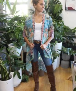 Solitaire Mosaic High Low Kimono Cape | SO4