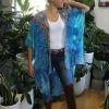 Solitaire Blue Chinese High Low Kimono Cape | SO4