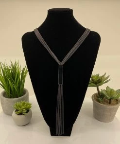 Stellar Rose Jewellery The Flute Necklace | Smoke Grey | SR66