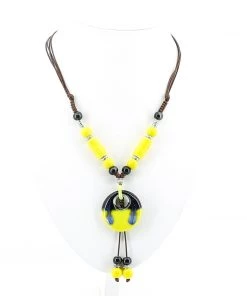 Stellar Rose Yellow Beaded Necklace