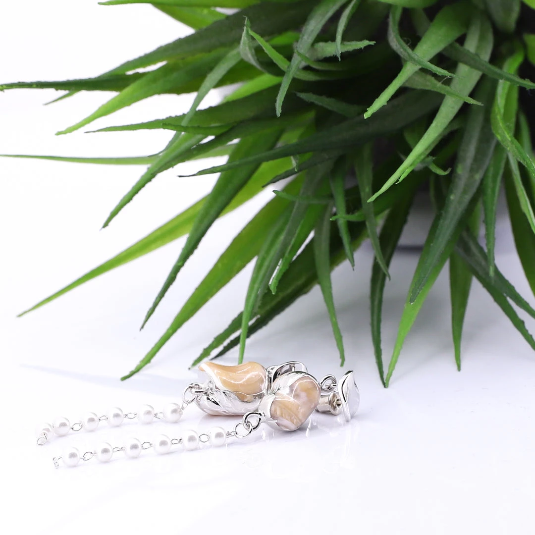 Stellar Rose Jewellery Silver Pearl Shell Earrings 1 Stellar Rose Jewellery Silver Pearl Shell Earrings