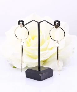 Stellar Rose Chain Hoop Earrings