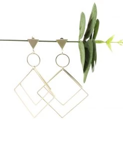 Stellar Rose Geometric Earrings
