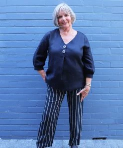 JUMP Linen Pant With Button Pocket | Stripe | JP5