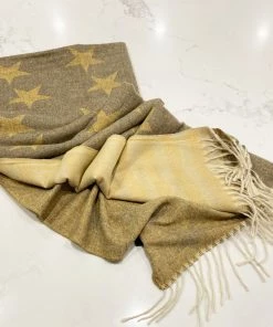 Spice Up Accessories Stripy Star Scarf | Olive/Yellow | CR10