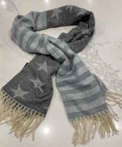 Spice Up Stripy Star Scarf | Grey | CR10