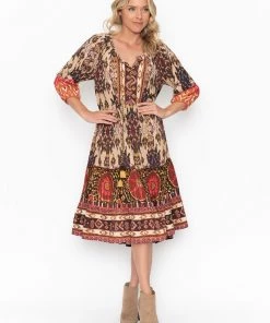 Escape By OQ Clothing Tashkent Midi Dress | Print | EP5