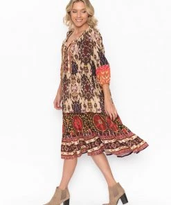 Escape By OQ Clothing Tashkent Midi Dress | Print | EP5