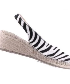 The Natural Shoe Company Belinda Espadrille Wedge | Zebra | Nat1 Shoes
