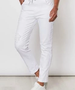 Threadz Clothing Distressed Detail Jean | White | TZ47