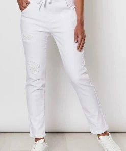 Threadz Clothing Distressed Detail Jean | White | TZ47