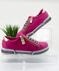 Rilassare Shoes Tilba Leather Sneaker | Fuxia/Gold | RS14