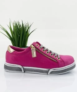 Rilassare Shoes Tilba Leather Sneaker | Fuxia/Gold | RS14