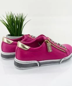 Rilassare Shoes Tilba Leather Sneaker | Fuxia/Gold | RS14