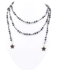 Cindy G Single Strand Blue Necklace With Stars D5
