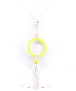 Hummingbird White Waterfall Yellow Necklace Jewellery