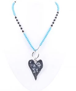 Stellar Rose Silver Heart Head Necklace