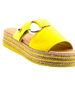 Top End About To Suede Platform Slide | Yellow Shoes