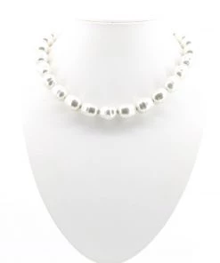 Touche' Soft Ivory Pearl Necklace With Silver Clasp -A16