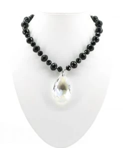 Touche' Back To Black Teardrop Crystal Pendant B3 Jewellery