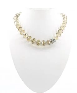 Touche' Jewellery Topaz Crystals Necklace With Diamantes -C7