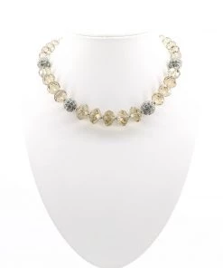 Touche' Jewellery Multi-Cluster Diamante/ Topaz Necklace -C9