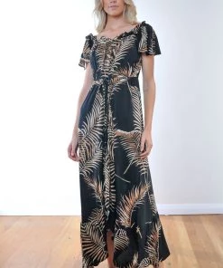 Society The Label Tropic Ruffle Dress | Black SL7