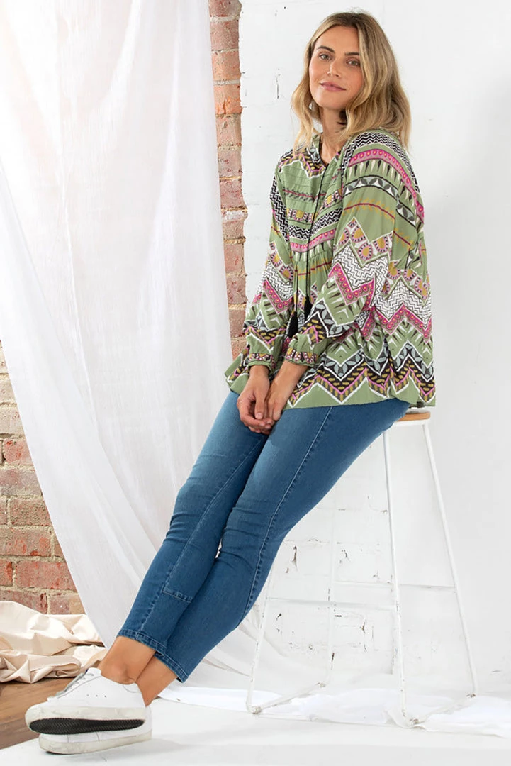 Marco Polo Clothing Tuck Detail Shirt Jacket - Folkore - MP1 1 Marco Polo Clothing Tuck Detail Shirt Jacket - Folkore - MP1