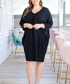 Freez Tunic Dress - Black - F4